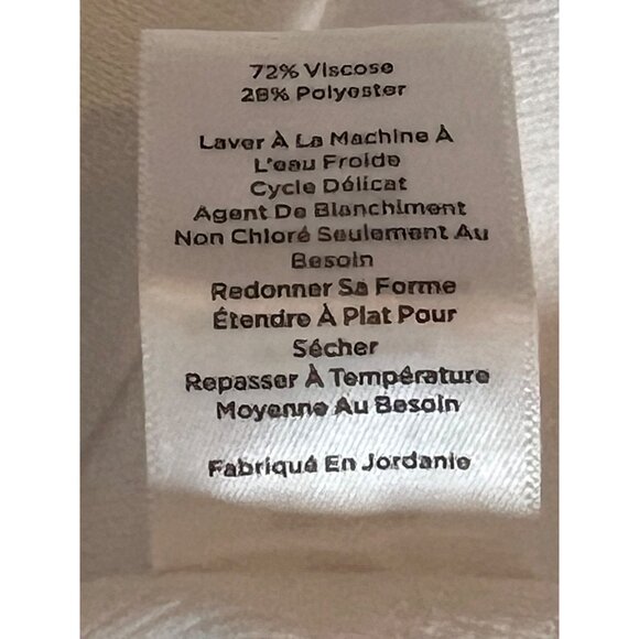 NWT Talbots White Scoop Neck Short Sleeve Top Large Pull Over Minimalist Stretch - Picture 12 of 16